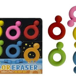 Goma De Borrar X5Pcs Dif Formas Y Colores Caja Pvc