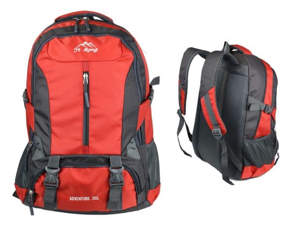 Mochila Camping 55Lt 4 Cierres 54X34X18Cm 2 Colores Combinados