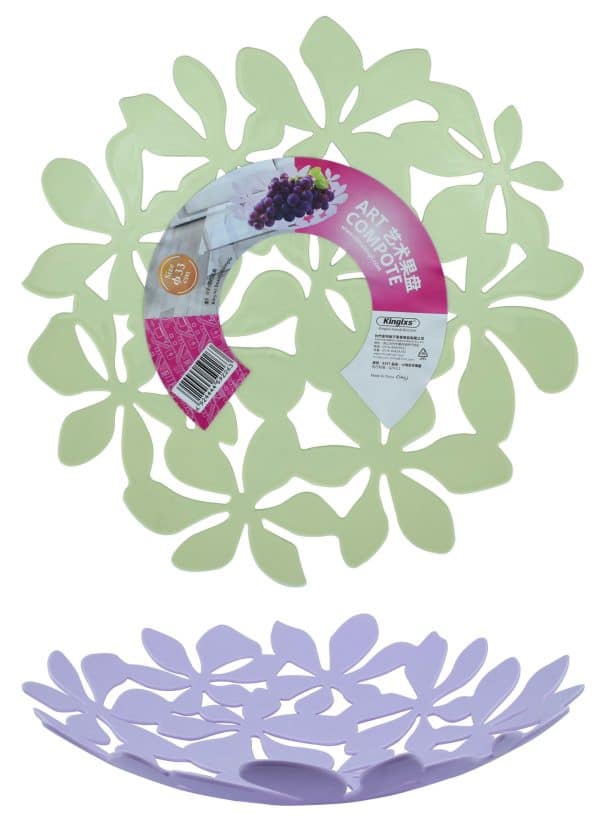 Centro De Mesa Plastico Calado Flores 33Cm Diam 6.5Cm Alto