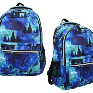 Mochila Galactica Tela 3 Cierres C/Bolsillo Espalda 42X28X18Cm