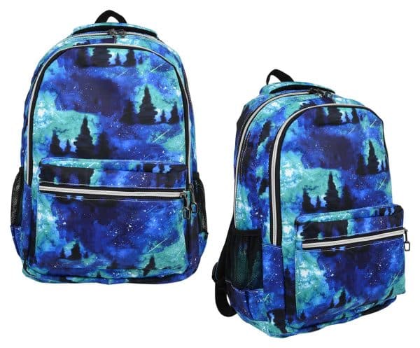 Mochila Galactica Tela 3 Cierres C/Bolsillo Espalda 42X28X18Cm