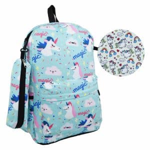 Mochila Infantil Unicornio 41X29X12Cm + Cartuchera 19X5X5Cm