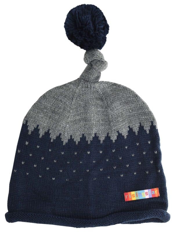 Gorro Niño Lana C/Pompon Largo 22X20Cm