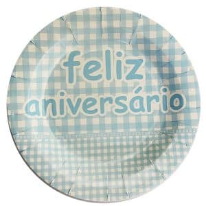 Plato Descartable X6Pcs 23X2Cm Feliz Aniversario