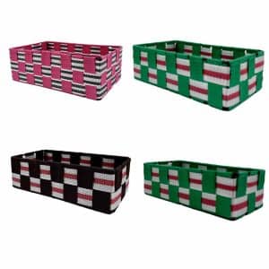 Canasto Set X4Pcs Tela Y Estructura Metal