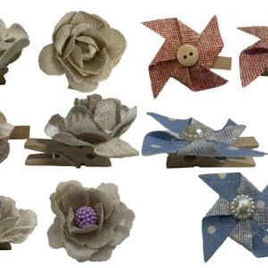 Aprieta Papel Palillo Mini X6 Madera Con Aplique Surtido De Diseños