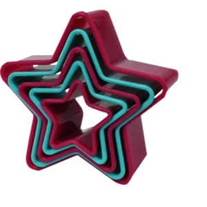 Molde Para Galletas 5Pcs Estrella Plastico 10X10X3.7Cm