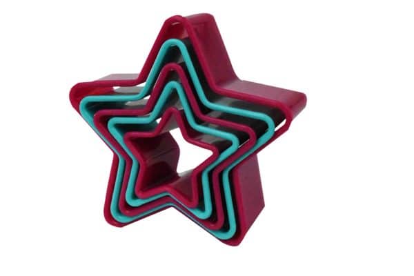 Molde Para Galletas 5Pcs Estrella Plastico 10X10X3.7Cm