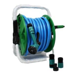 Manguera Para Jardin Con Pistola Soporte Para Enrollar Y Accesorios 30Mt