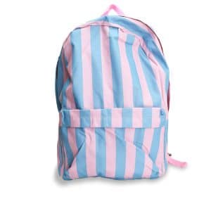 Mochila Lona Rayada Fluo Con Bolsillo Frontal 40X29X12Cm