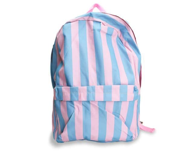 Mochila Lona Rayada Fluo Con Bolsillo Frontal 40X29X12Cm