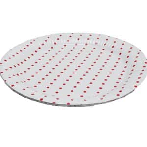 Plato Descartable X10Pcs 23Cm Papel Blanco Con Lunares