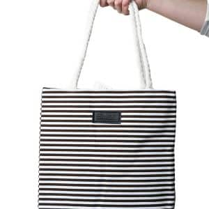 Bolso Playero Rustico Algodon Asa Cuerda 35X33X8Cm Diferentes Colores