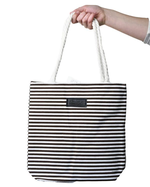 Bolso Playero Rustico Algodon Asa Cuerda 35X33X8Cm Diferentes Colores