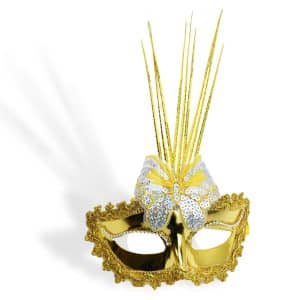 Antifaz Con Plumas Glitter Y Lentejuelas