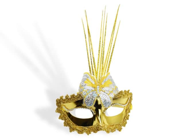 Antifaz Con Plumas Glitter Y Lentejuelas