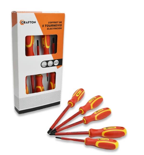 Destornillador Set X5Pcs Mango Goma Caja