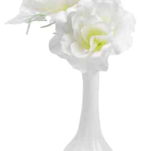 Florero Ceramica Bca Fino Base Labrada Gajos 8X16.5Cm 220