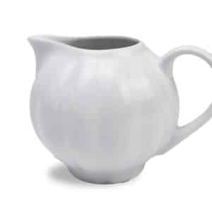 Jarra De Leche Ceramica Blanca Esfera Labrada Gajos 13X10X8Cm 224