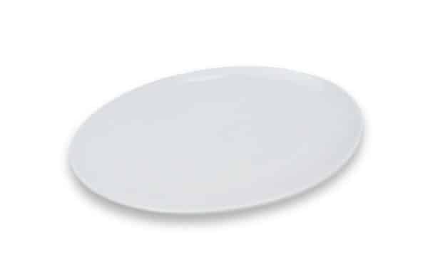 Fuente Oval Ceramica Bca Liso 32X21.5X2Cm 243