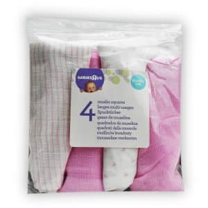 Pañal De Bebe X4 Tela 59X59Cm Sabanita Color Pastel Bolsa Pvc