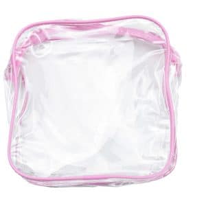 Cosmetiquero Pvc Transparente Con Cierre Y Borde Color 18X18X4Cm Diferentes Colores