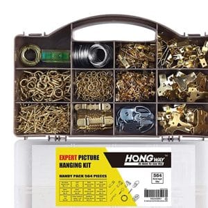 GANCHOS GRAMPAS TORNILLOS METAL PARA CUADRO SET X 564PCS VALIJA ACRILICO 27105