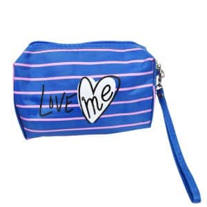 Cosmetiquero Cuadrado De Pvc Rayado Love Me