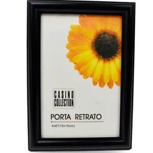 PORTARRETRATO PLASTICO MARCO NEGRO 17.5X12.5X1CM PARA FOTO 10X15CM 26941