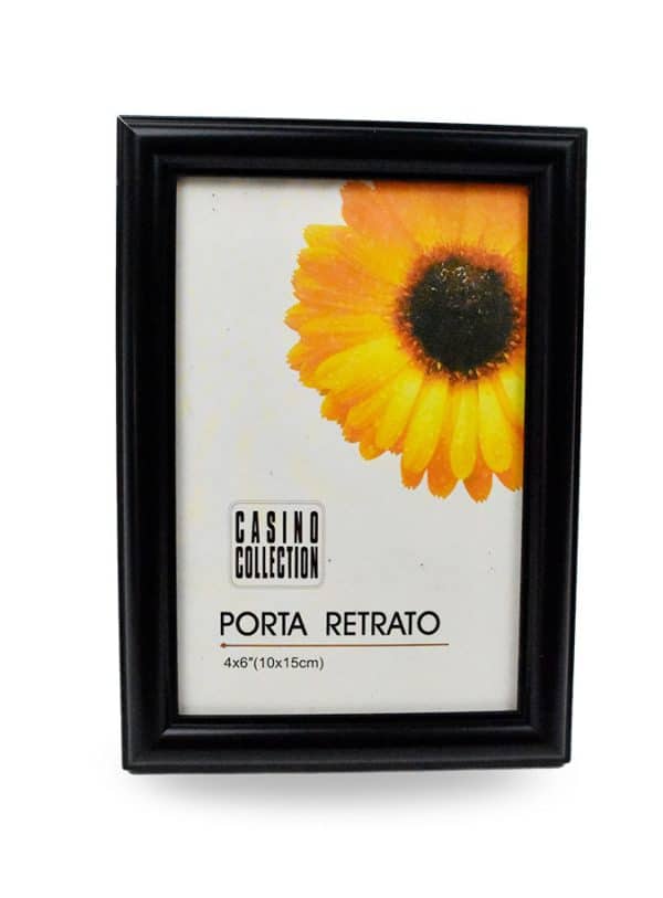 PORTARRETRATO PLASTICO MARCO NEGRO 17.5X12.5X1CM PARA FOTO 10X15CM 26941