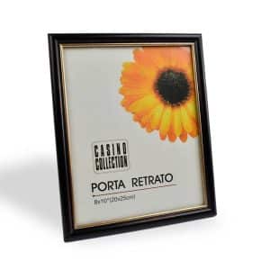 PORTARRETRATO PLASTICO MARCO NEGRO 28X23X1CM PARA FOTO 20X25CM 26949