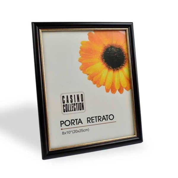 PORTARRETRATO PLASTICO MARCO NEGRO 28X23X1CM PARA FOTO 20X25CM 26949