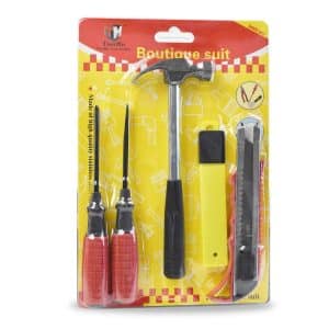 Set Herramientas 5Pcs 2 Destornilladores + Martillo + Trincheta 25X17Cm