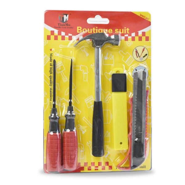 Set Herramientas 5Pcs 2 Destornilladores + Martillo + Trincheta 25X17Cm
