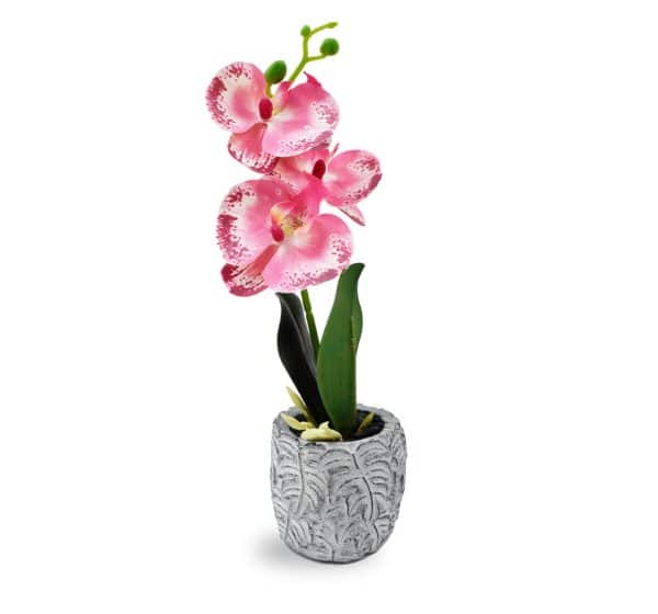 PLANTA ARTIFICIAL CON MACETA CERAMICA ORQUIDEA 33X6.5CM 4 COLORES 27076