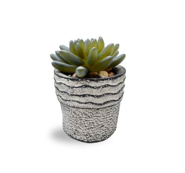 PLANTA ARTIFICIAL CON MACETA CERAMICA SUCULENTA 12X6CM 4 COLORES 27080
