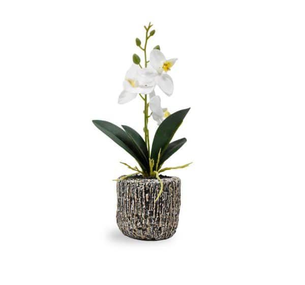 PLANTA ARTIFICIAL CON MACETA CERAMICA ORQUEDEA