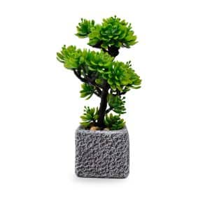 PLANTA ARTIFICIAL CON MACETA CERAMICA CUADRADA ARBUSTO