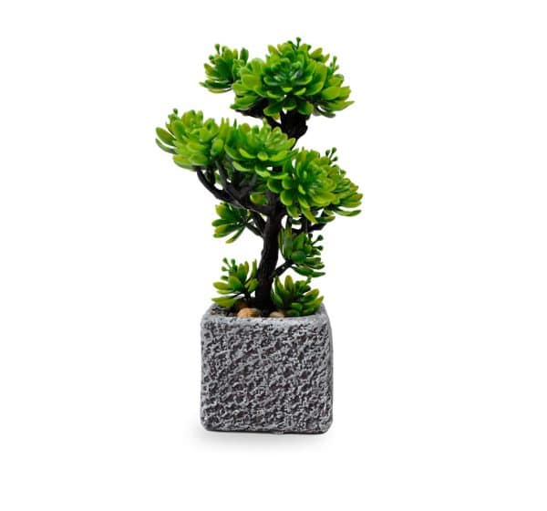 PLANTA ARTIFICIAL CON MACETA CERAMICA CUADRADA ARBUSTO