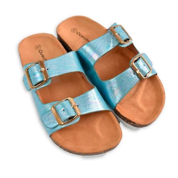 Sandalia Dama Cuerina Rainbow 2 Hebillas