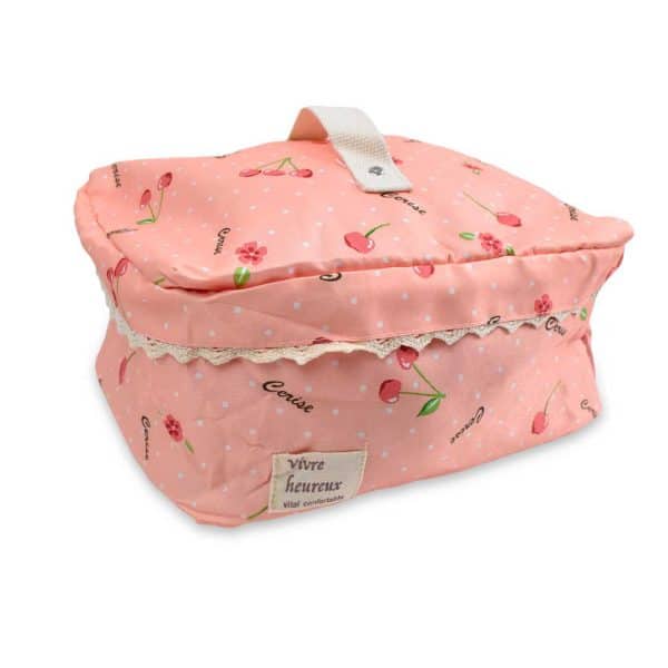 COSMETIQUERO TELA ESTAMPADO CON FORRO 2 COLORES 28X20X11CM 27389