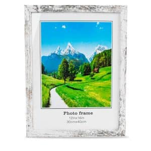 Portarretrato Madera Vintage Blanca 44X34X1.5Cm Para Foto 30X40Cm