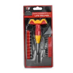 Set Herramientas 20Pcs Destornilladores Dados Llave T Doble Blister 27X13Cm