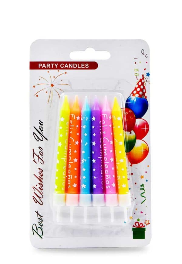 Vela Para Cumpleaños X6Pcs