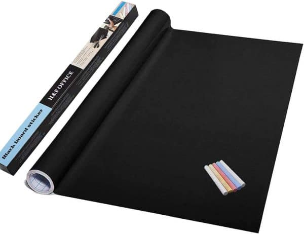 Pizarra Adhesiva Negra Con Tizas 5Pcs 45X200Cm