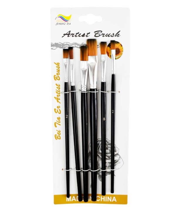 Pinceles X6Pcs Punta Chata