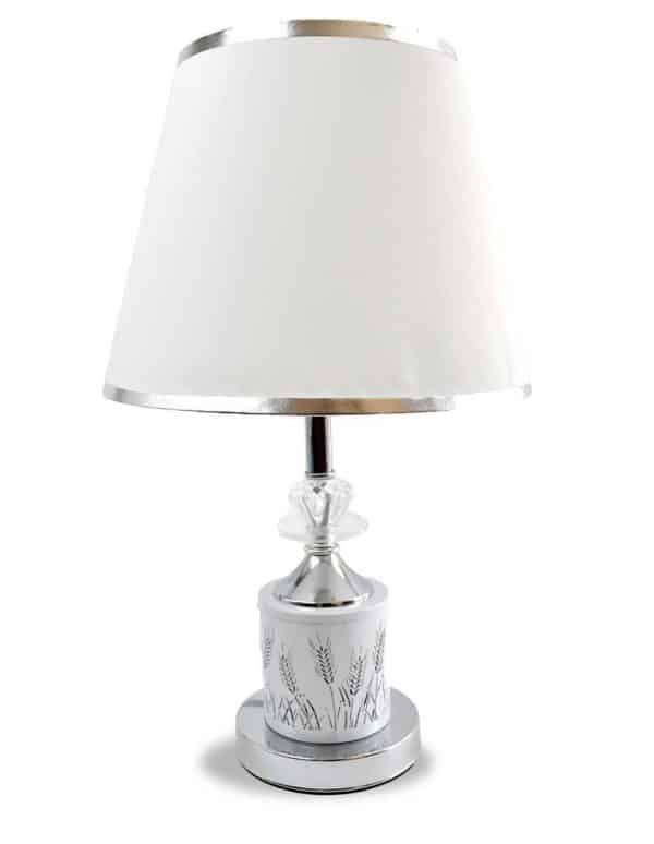 LAMPARA DE MESA BASE CILINDRO METAL LABRADO 41.5 X 25CM
