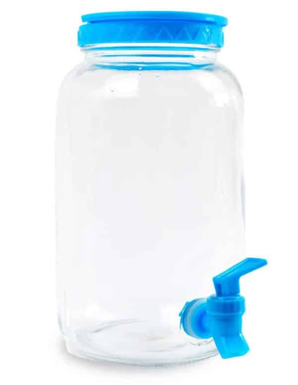 Dispensador Vidrio 3Lts Liso Con Canilla Tapa De Color