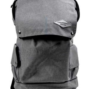 Mochila Adulto Multifuncion Lona Con Broches Negro/Gris 40X26X15Cm