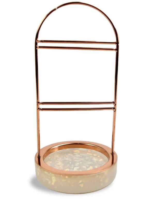 Alhajero Metal Dorado Base Redonda 17.5X8.5Cm